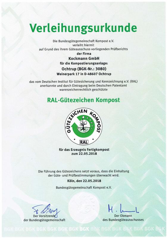 RAL-Gütezeichen Fertigkompost